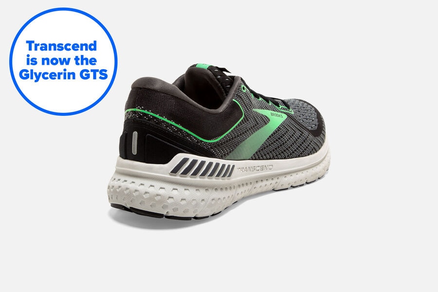 Transcend 7 Road Brooks Running Shoes NZ Womens - Black/Green - IDQCBU-269